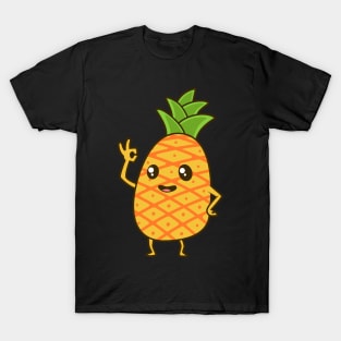 Kawaii Cartoon Pineapple T-Shirt